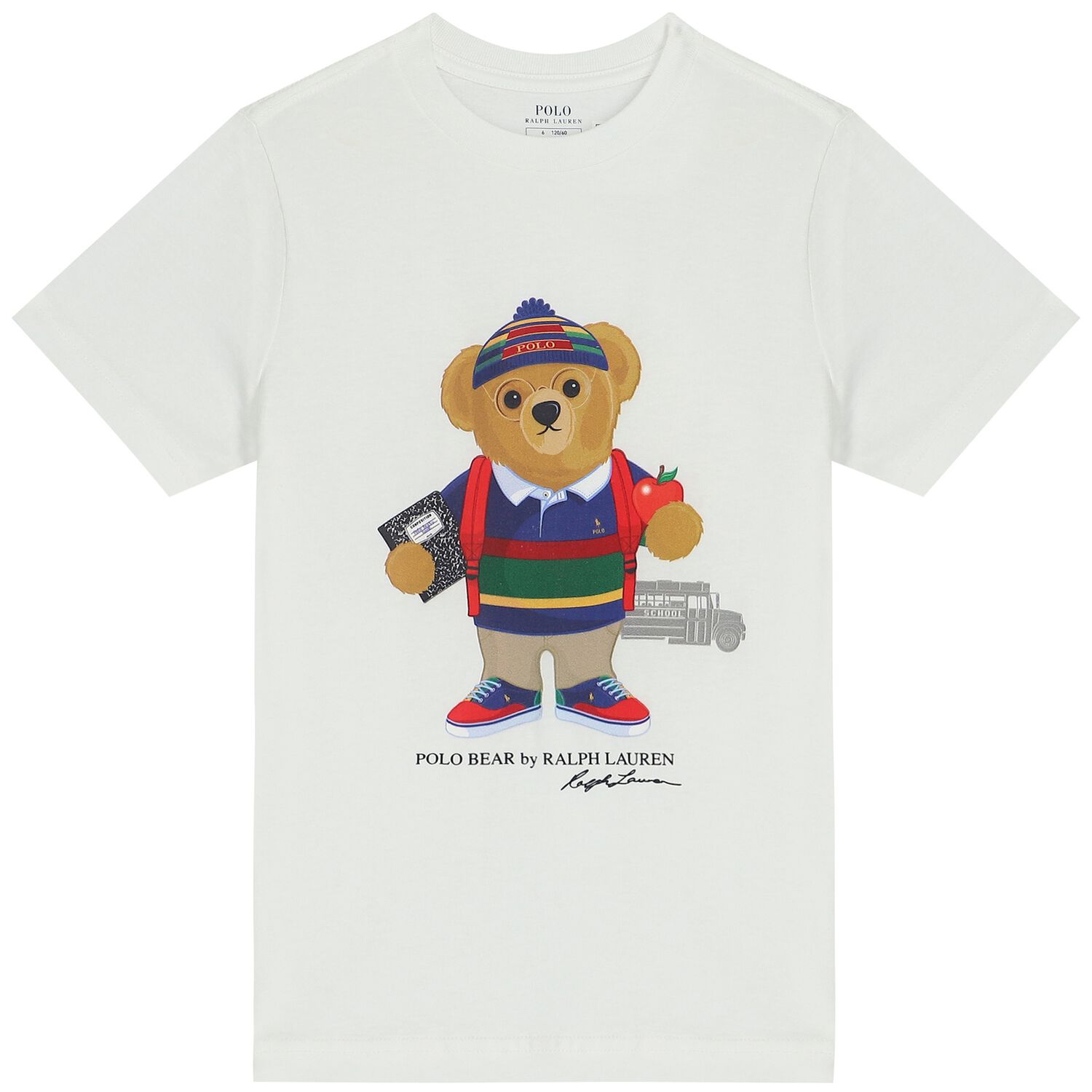 Boys White Polo Bear T-Shirt, 2, hi-res