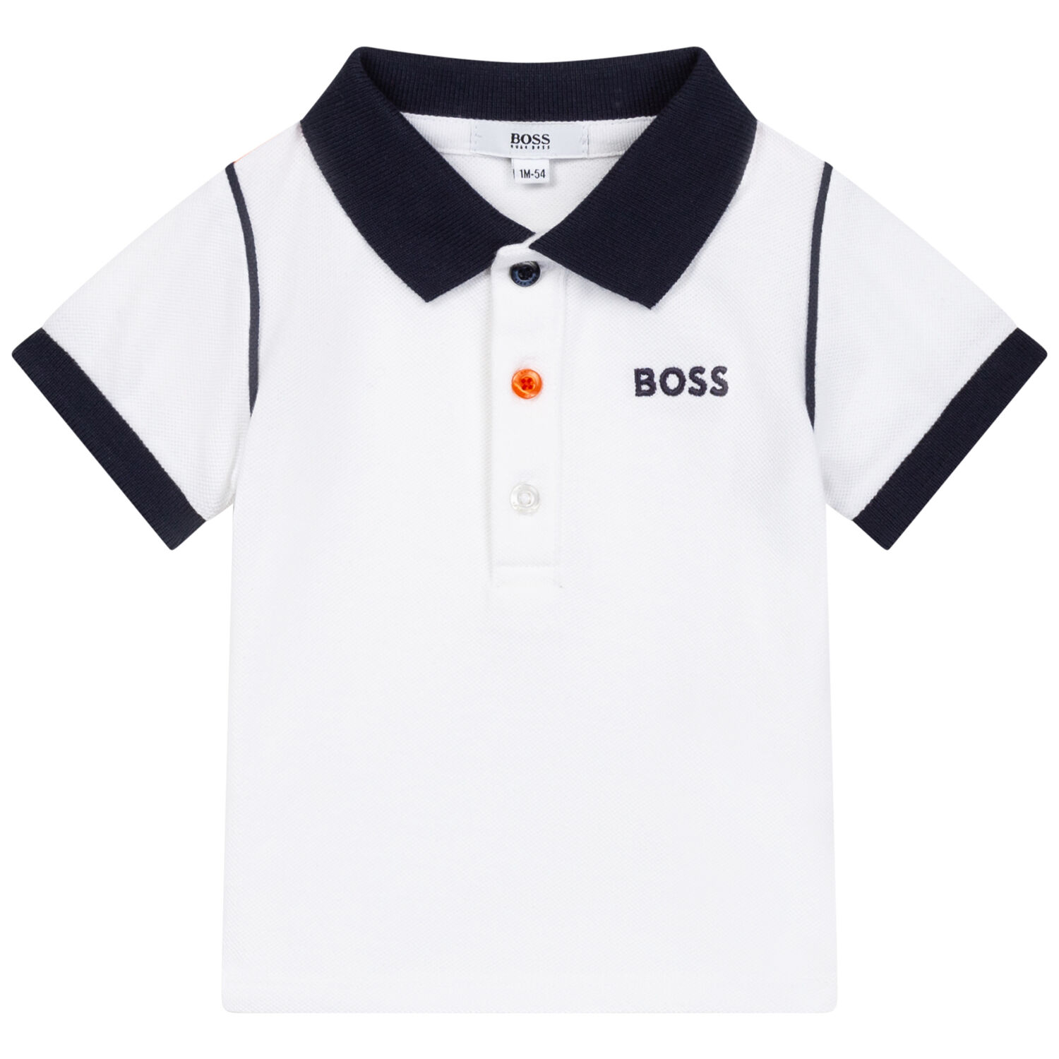 Baby Boys White & Orange Logo Shorts Set, 1, hi-res