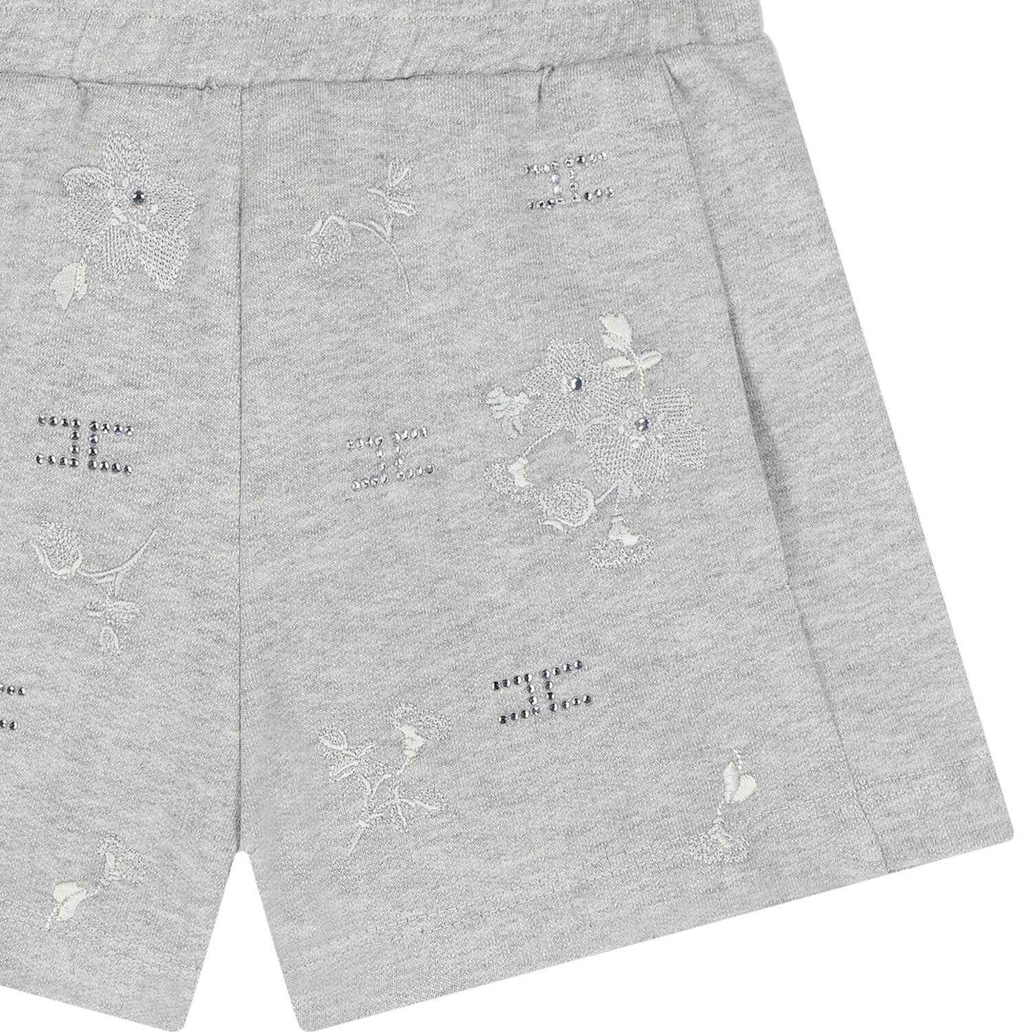 Girls Grey Floral Shorts, 1, hi-res image number null