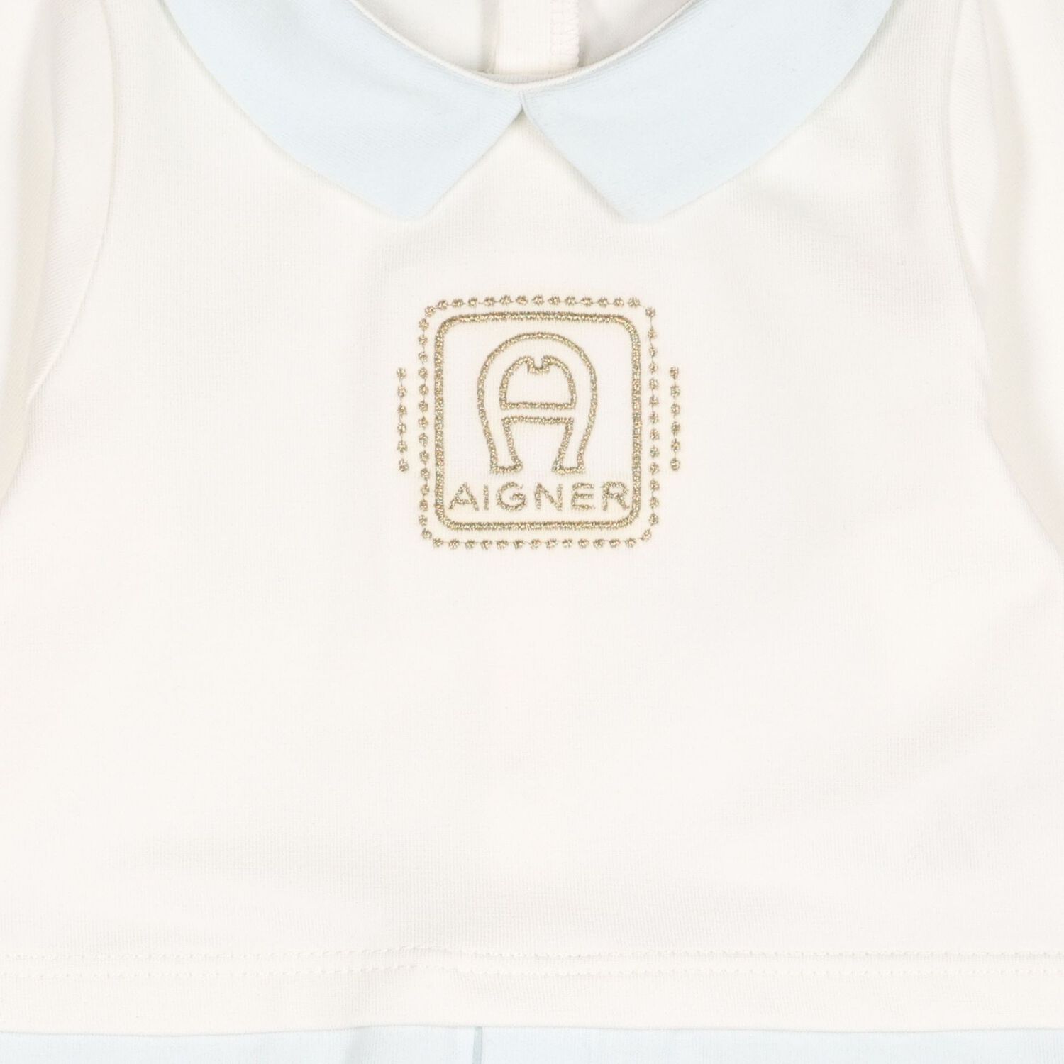 Baby Boys Blue & Gold Logo Babygrow, 1, hi-res