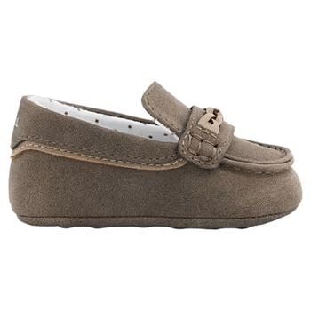 Baby Boys Beige Leather Pre Walker Moccasins