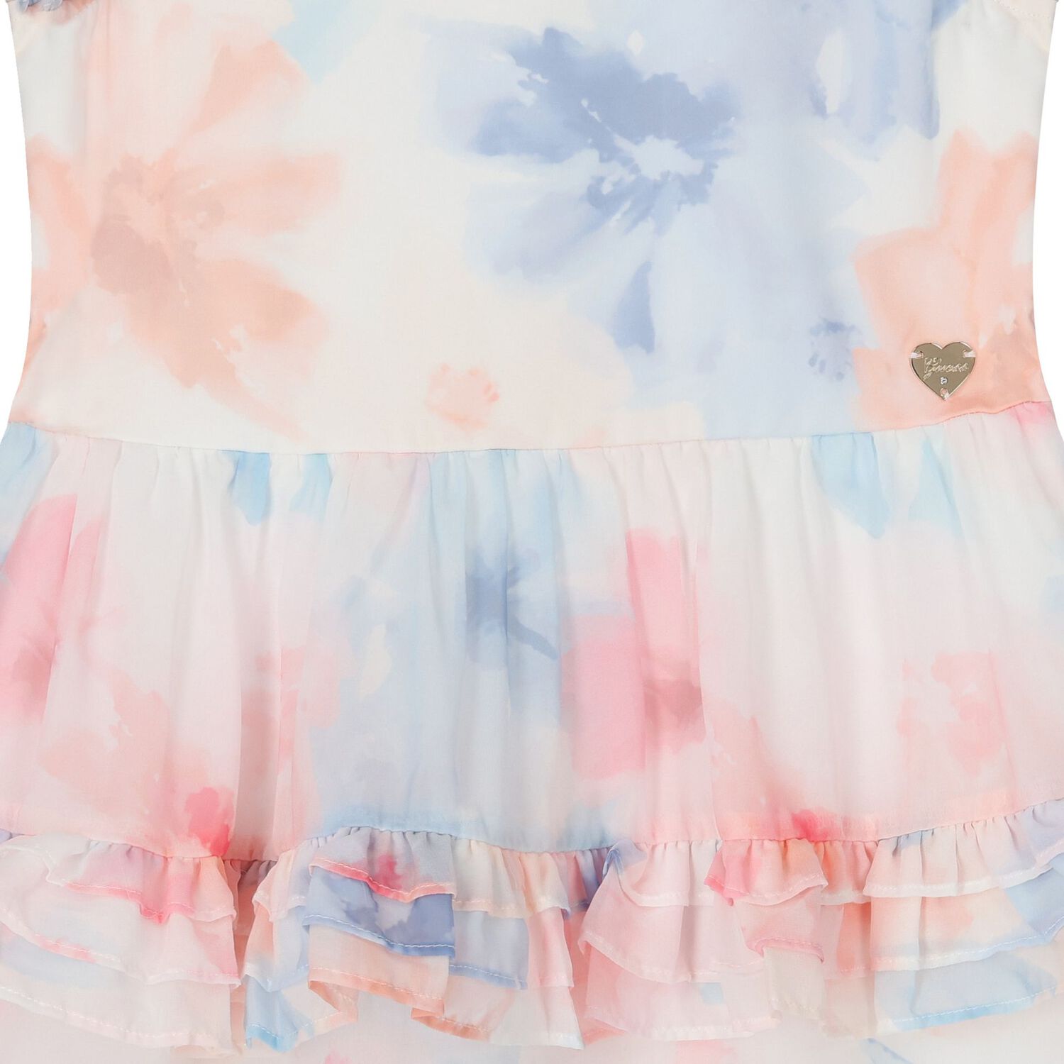 Girls Multi-Coloured Logo Chiffon Dress, 1, hi-res image number null