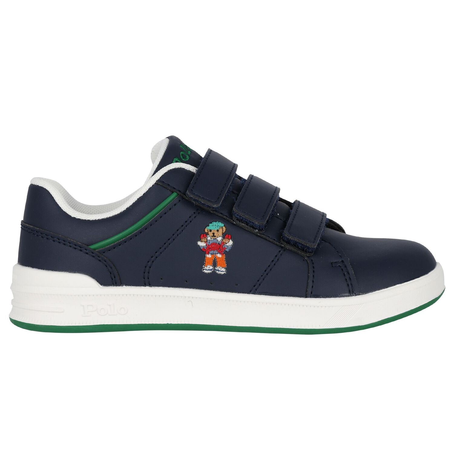 Boys Navy Blue Logo Trainers, 1, hi-res
