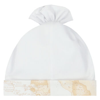 قبعة بالشعار باللون الأبيض للبنات