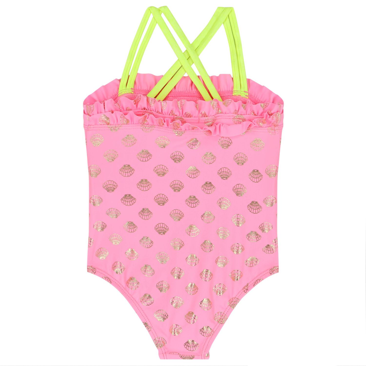 Younger Girls Pink Shell Swimsuit, 1, hi-res image number null