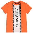 Boys Orange Logo T-Shirt, 2, hi-res
