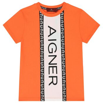 Boys Orange Logo T-Shirt