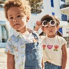 Younger Boys Blue Denim Dungaree, 1, hi-res
