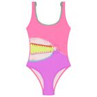 Girls Multi-Coloured Embroidered Swimsuit, 1, hi-res