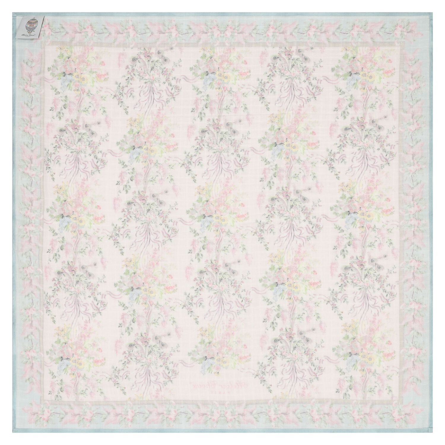 Baby Girls Pink & Blue Marie Antoinette Swaddle Carré Blanket, 1, hi-res image number null