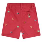 Baby Boys White and Red Logo Short Set, 1, hi-res