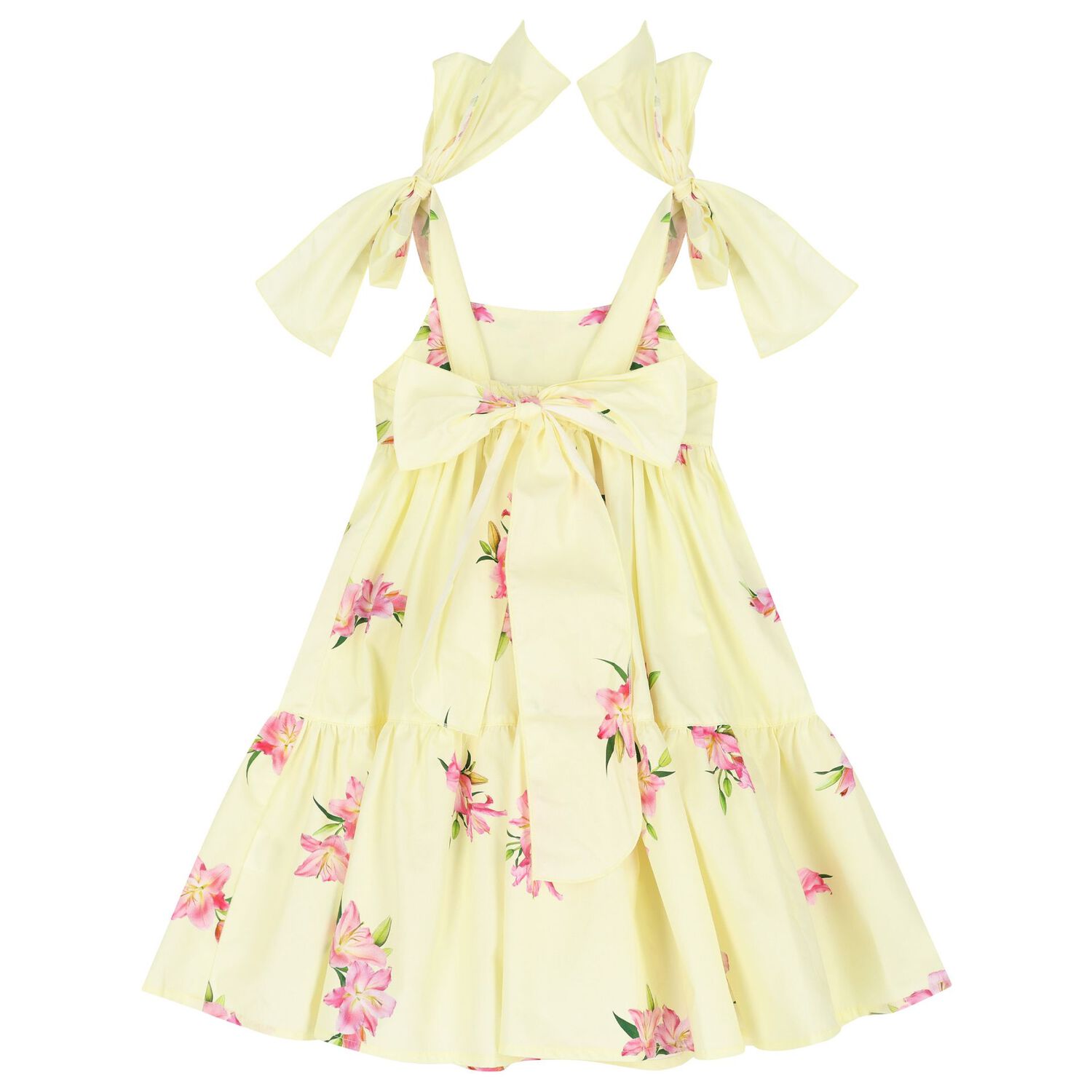 Girls Yellow Bow Dress, 1, hi-res image number null