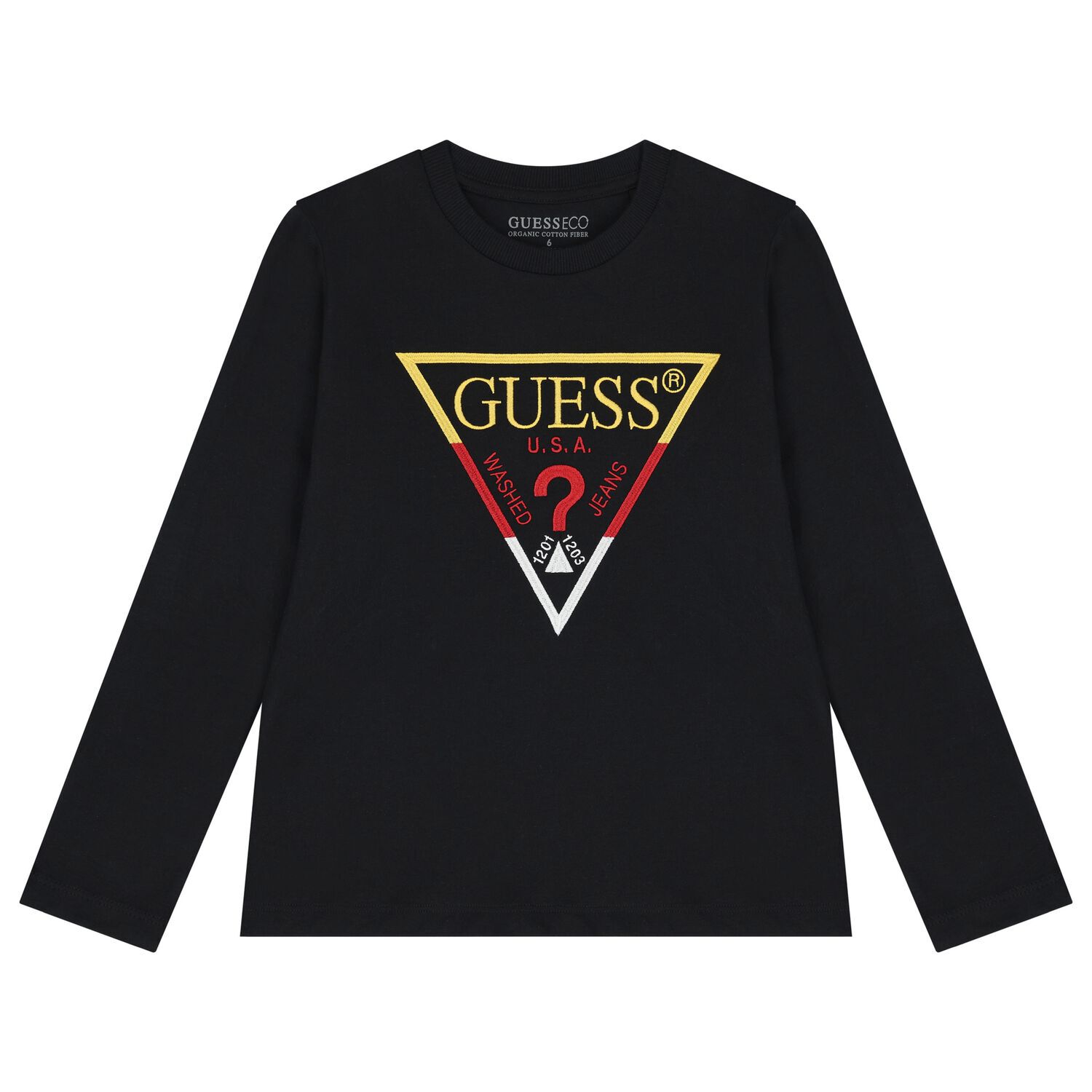 Boys Black Logo Long Sleeve Top, 3, hi-res image number null
