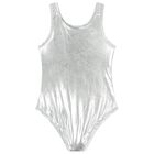 Girls Silver Logo Swimsuit, 1, hi-res