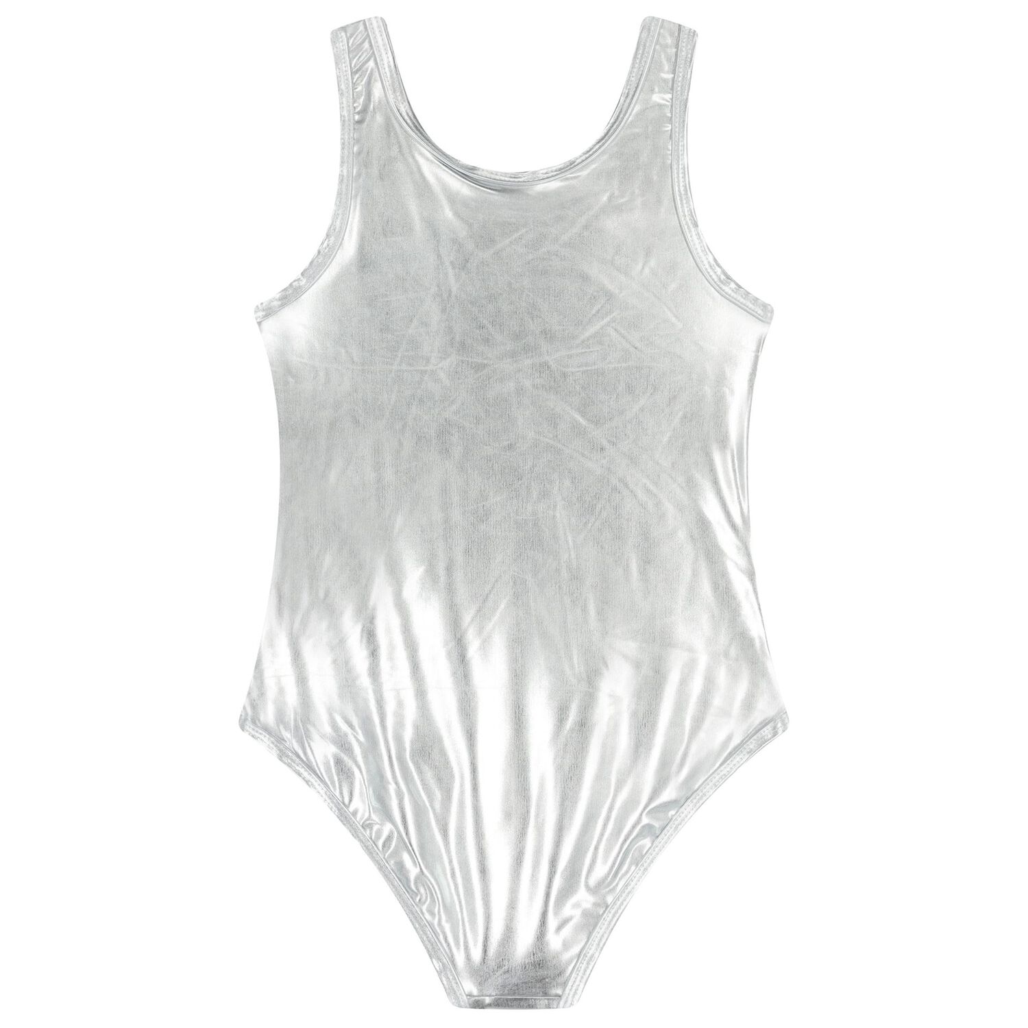 Girls Silver Logo Swimsuit, 1, hi-res