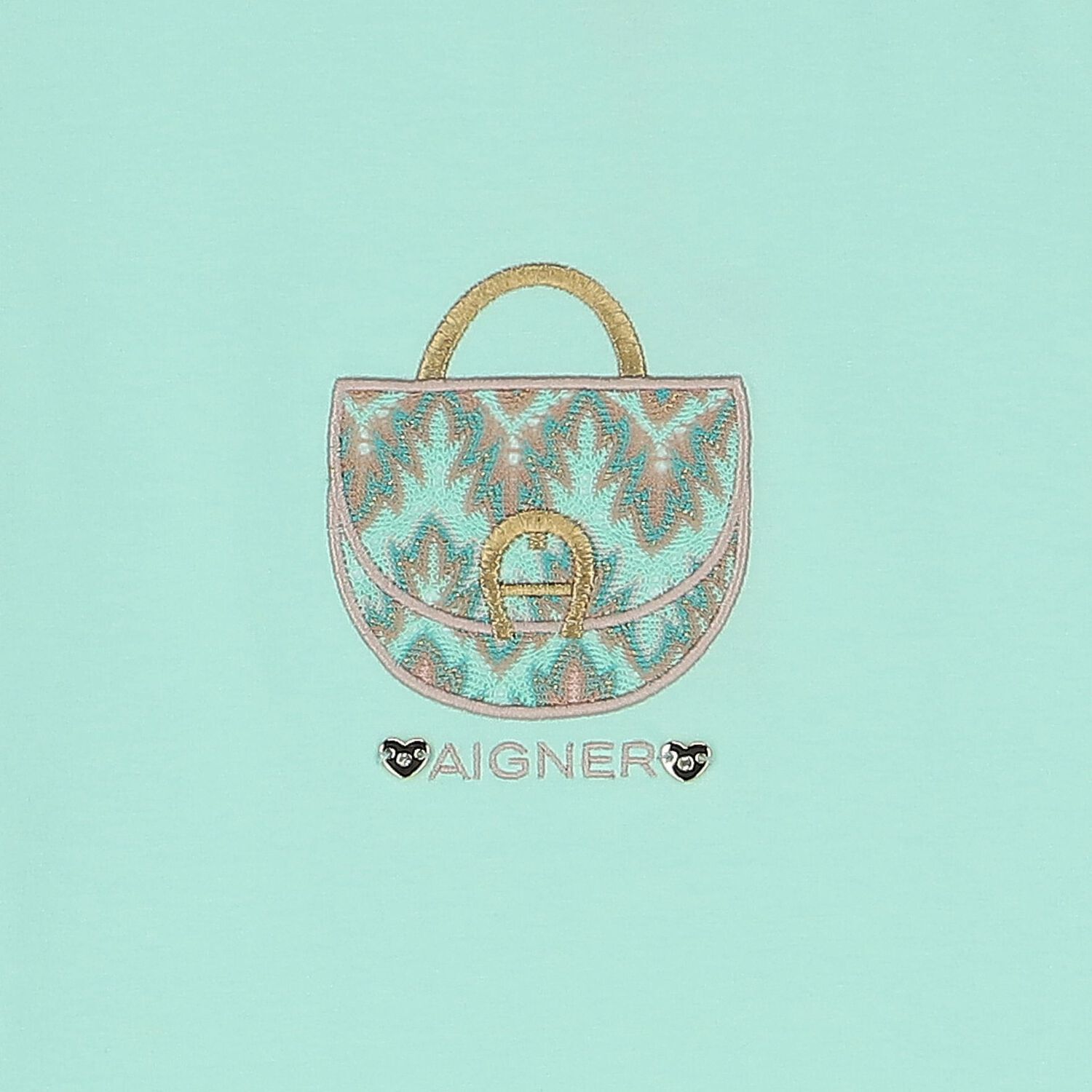 Girls Green Logo Bag Dress, 1, hi-res