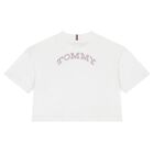 Girls White Embellished Logo T-Shirt, 3, hi-res