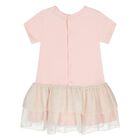 فستان اطفال بشعار سلسلة ذهبية وطبعة قلب باللون الوردي للبنات, 2, hi-res