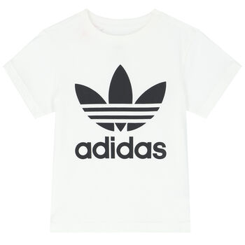 Boys White Trefoil Logo T-Shirt