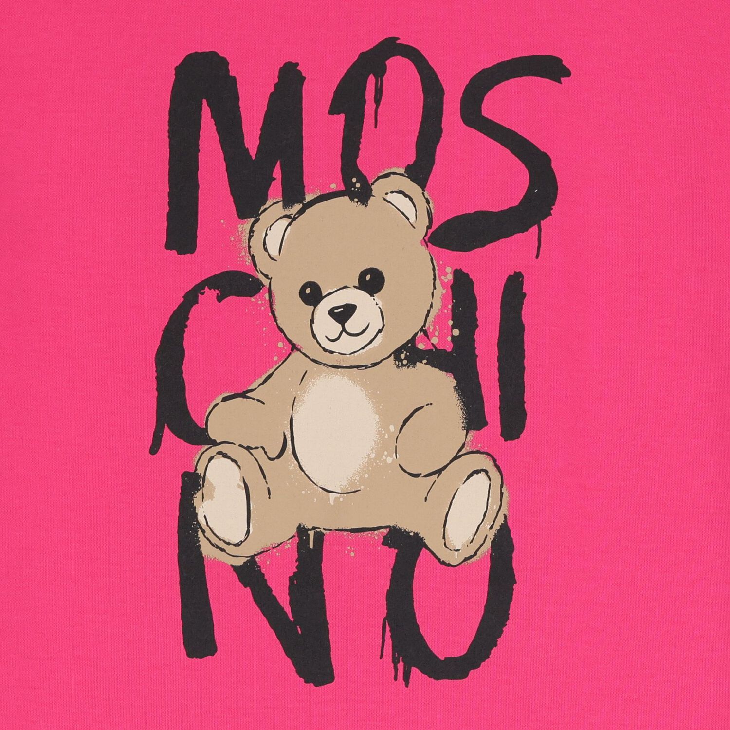 Girls Pink Teddy Bear Logo Dress, 1, hi-res