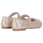 Girls Gold Diamante Flower Shoes, 3, hi-res