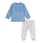 Baby Boys Blue & White (2 Piece Babygrow), 1, hi-res