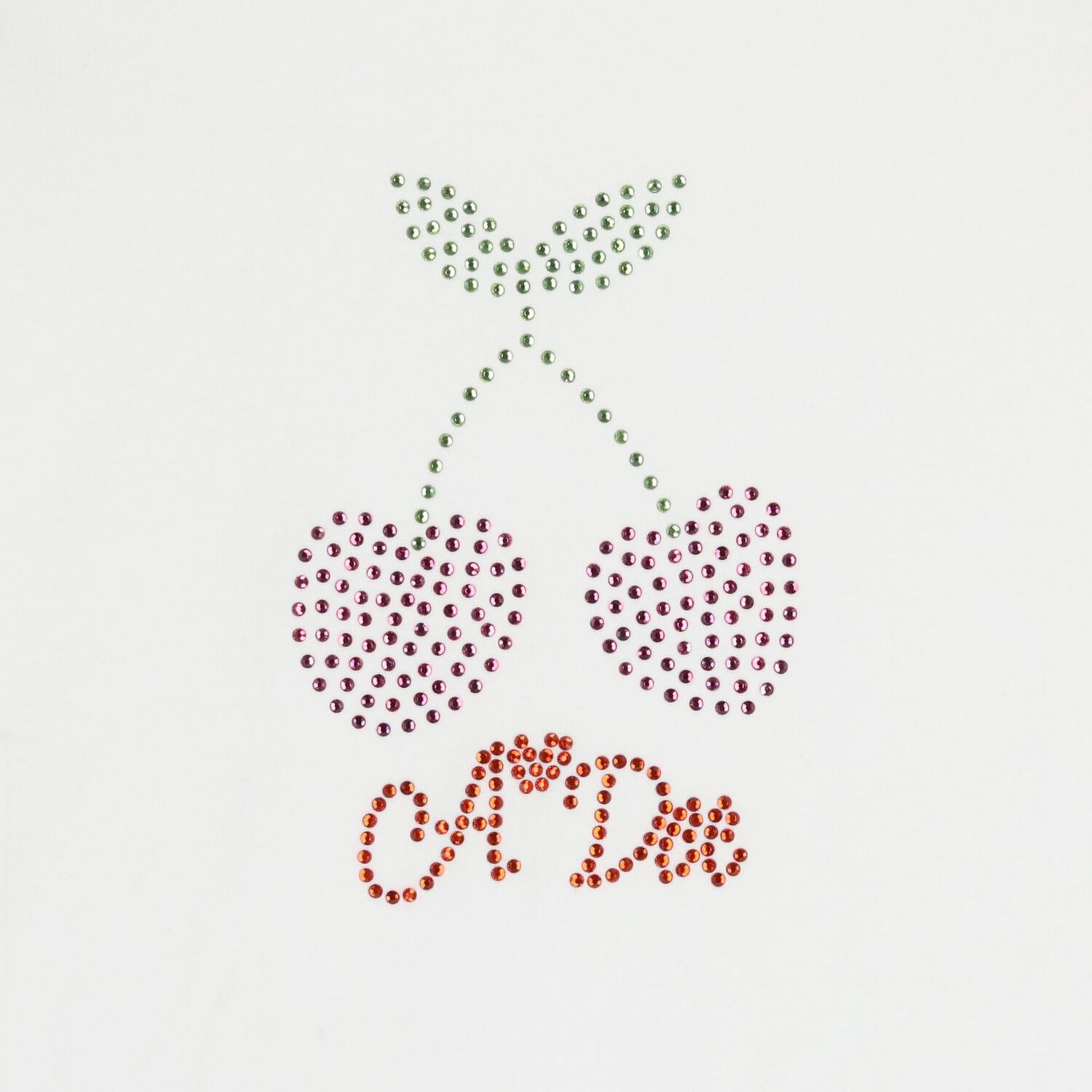 Girls White & Orange Cherry Skirt Set, 1, hi-res