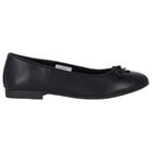 Girls Black Bow Ballerina Shoes, 1, hi-res