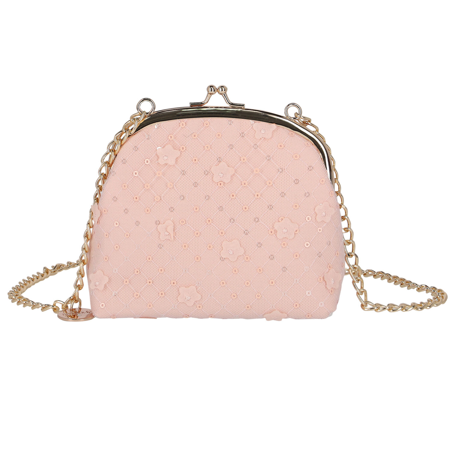 Girls Pink Embellished Sequin Bag, 1, hi-res