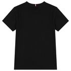 Boys Black Logo T-Shirt, 5, hi-res