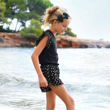 Girls Black & Gold Shorts