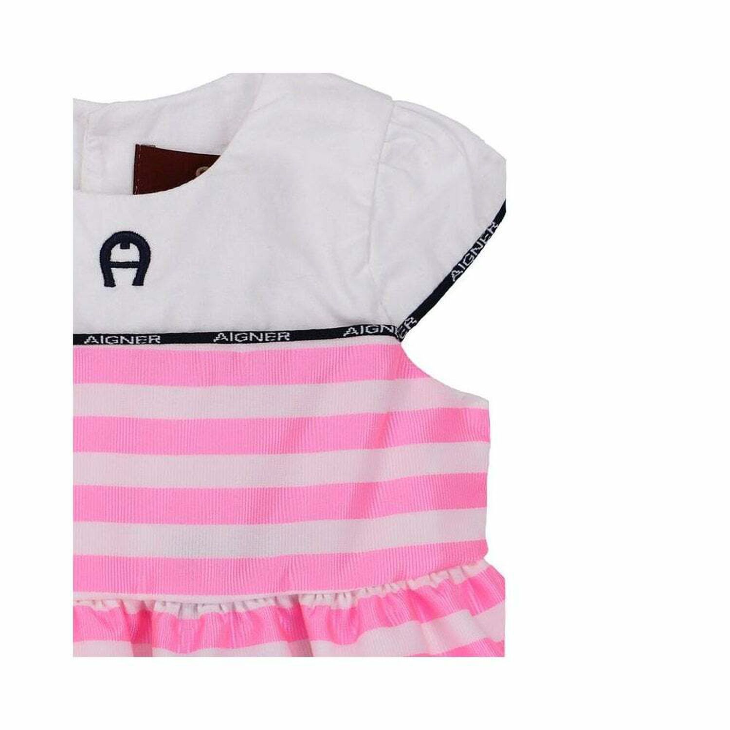 فستان مخطط باللون الزهرى والابيض للبنات, 1, hi-res