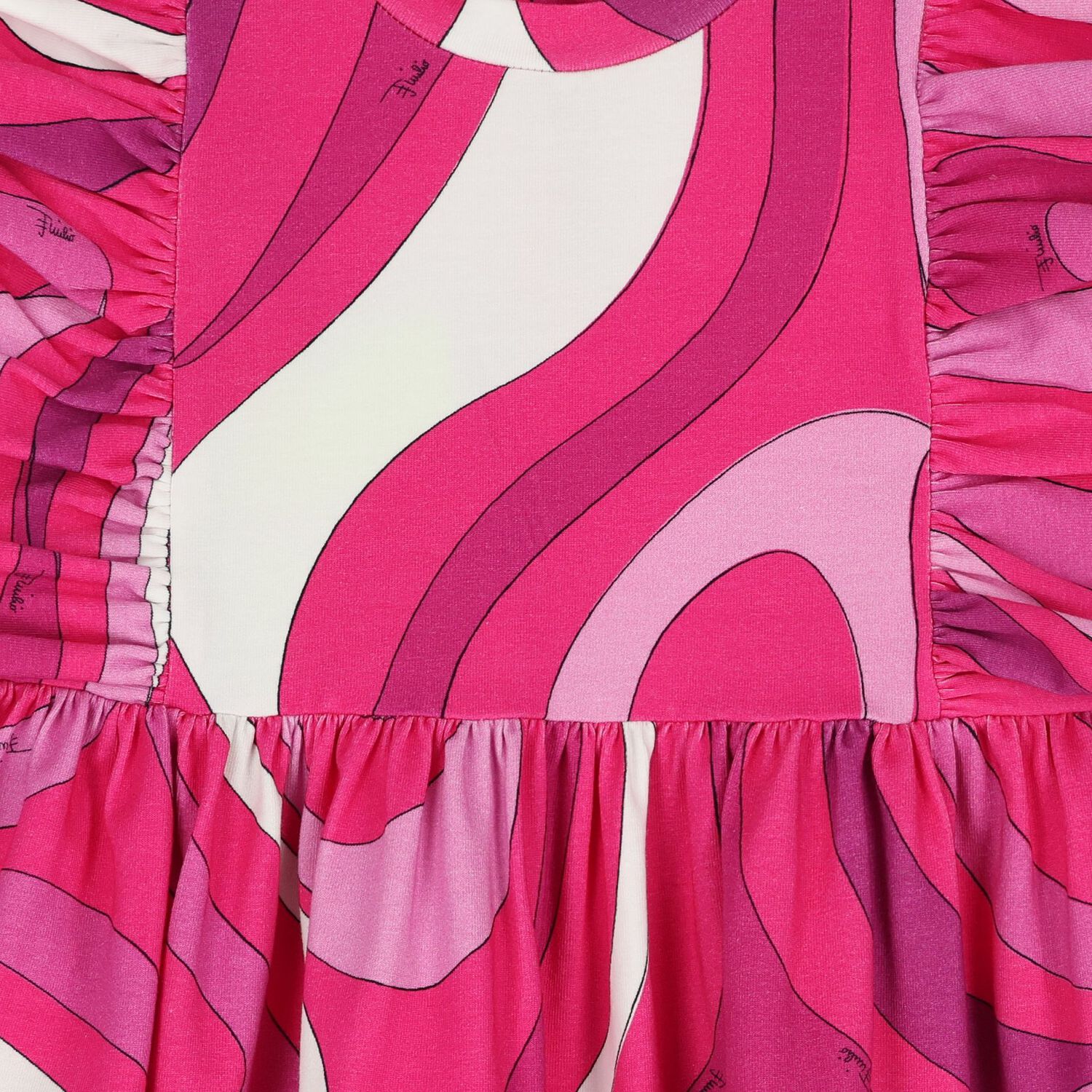 Younger Girls Pink Ruffled Iride Dress, 2, hi-res