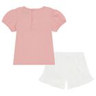 Younger Girls Pink Logo Shorts Set, 1, hi-res