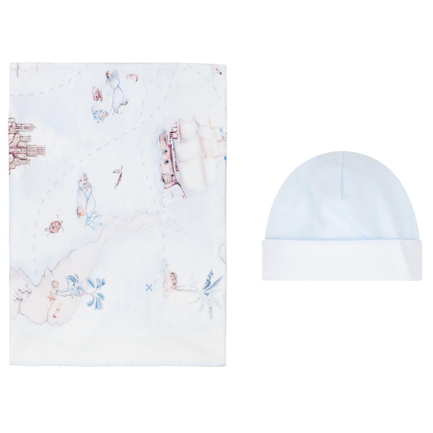 طقم بطانية أولاد باللون الأزرق والعاجي , 1, hi-res