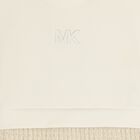 فستان بنات بطيات بالشعار باللون البيج , 1, hi-res