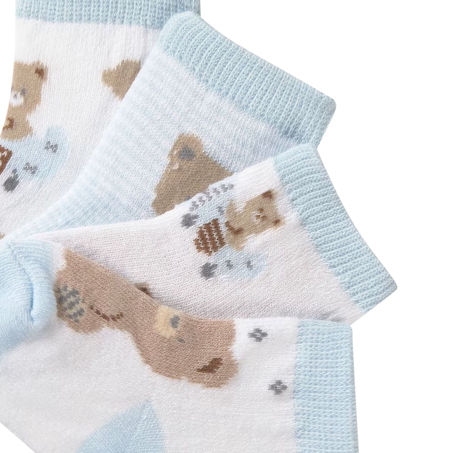 Baby Boys Blue & White Socks ( 4-Pack ), 3, hi-res