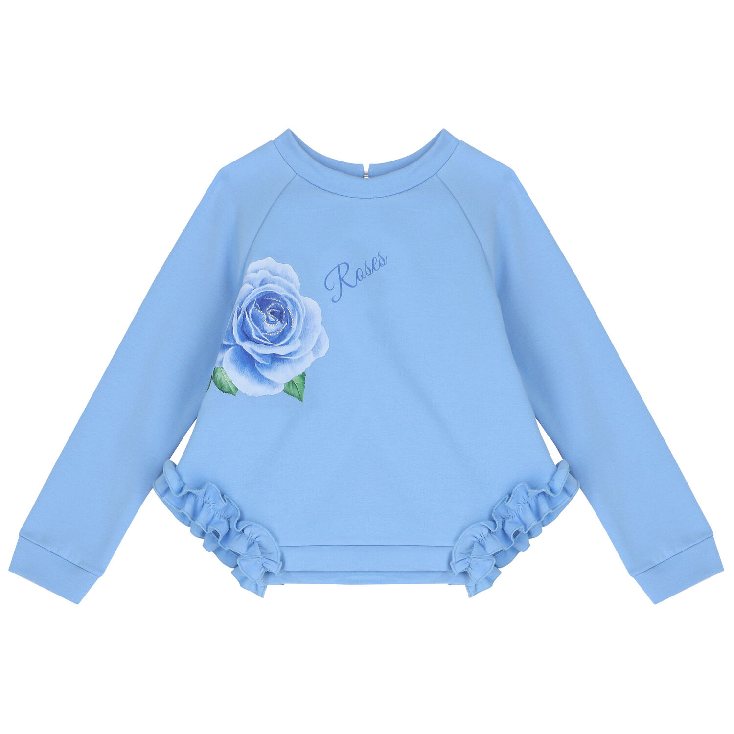 Girls Blue Rose Dress Set, 1, hi-res