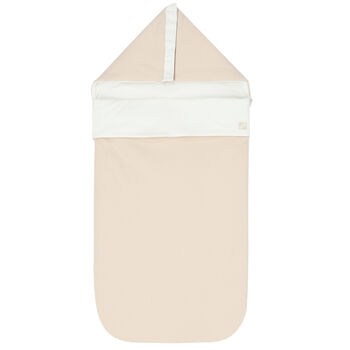 Beige & White Logo Baby Nest