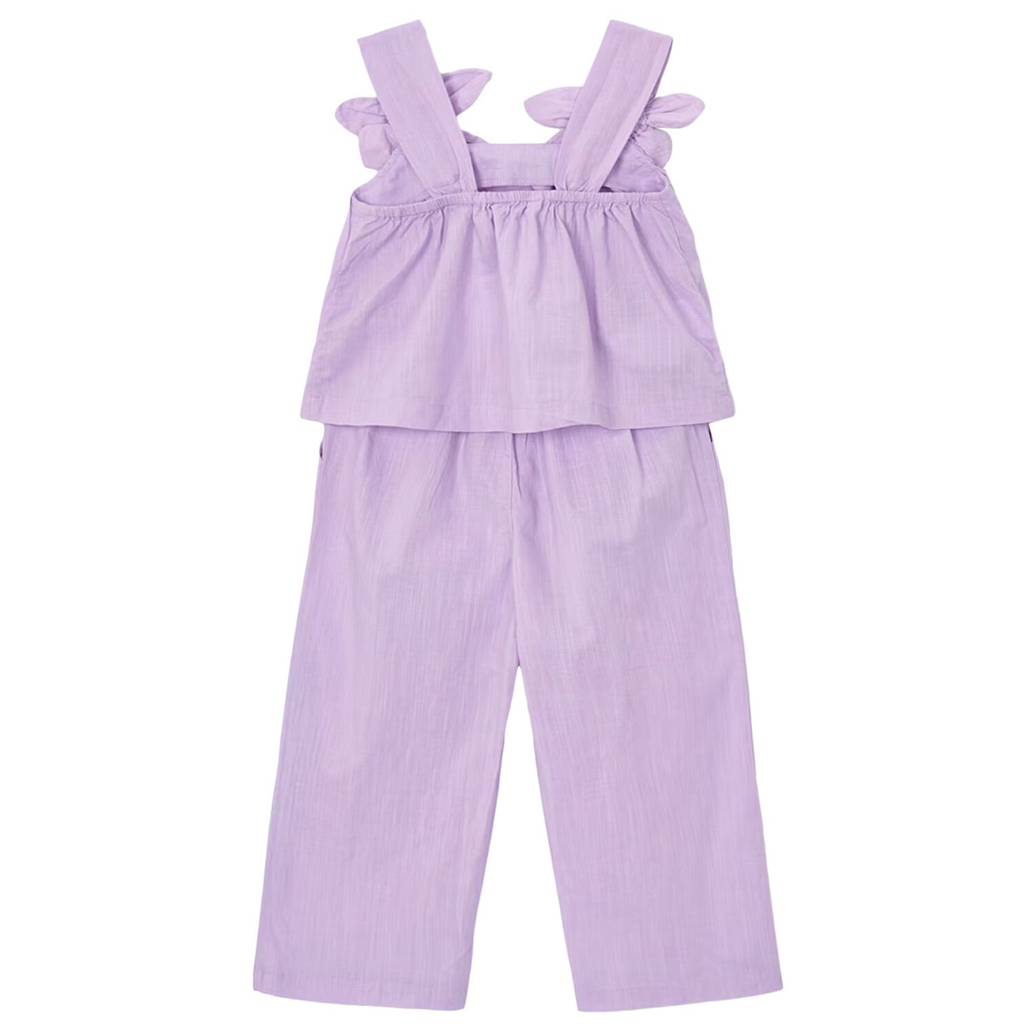 Girls Purple 3D Flower Trousers Set, 2, hi-res