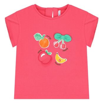 Younger Girls Pink Fruits T-Shirt