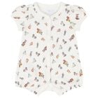 Baby Girls Ivory Teddy Bear Romper, 1, hi-res