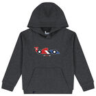 Boys Grey Race Car Hooded Top, 1, hi-res