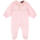 Baby Girls Pink Logo Babygrow, 1, hi-res