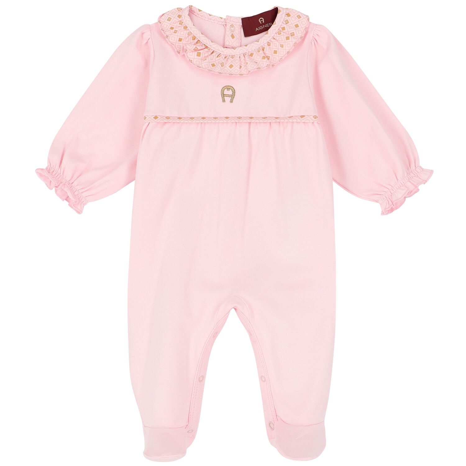 Baby Girls Pink Logo Babygrow, 1, hi-res
