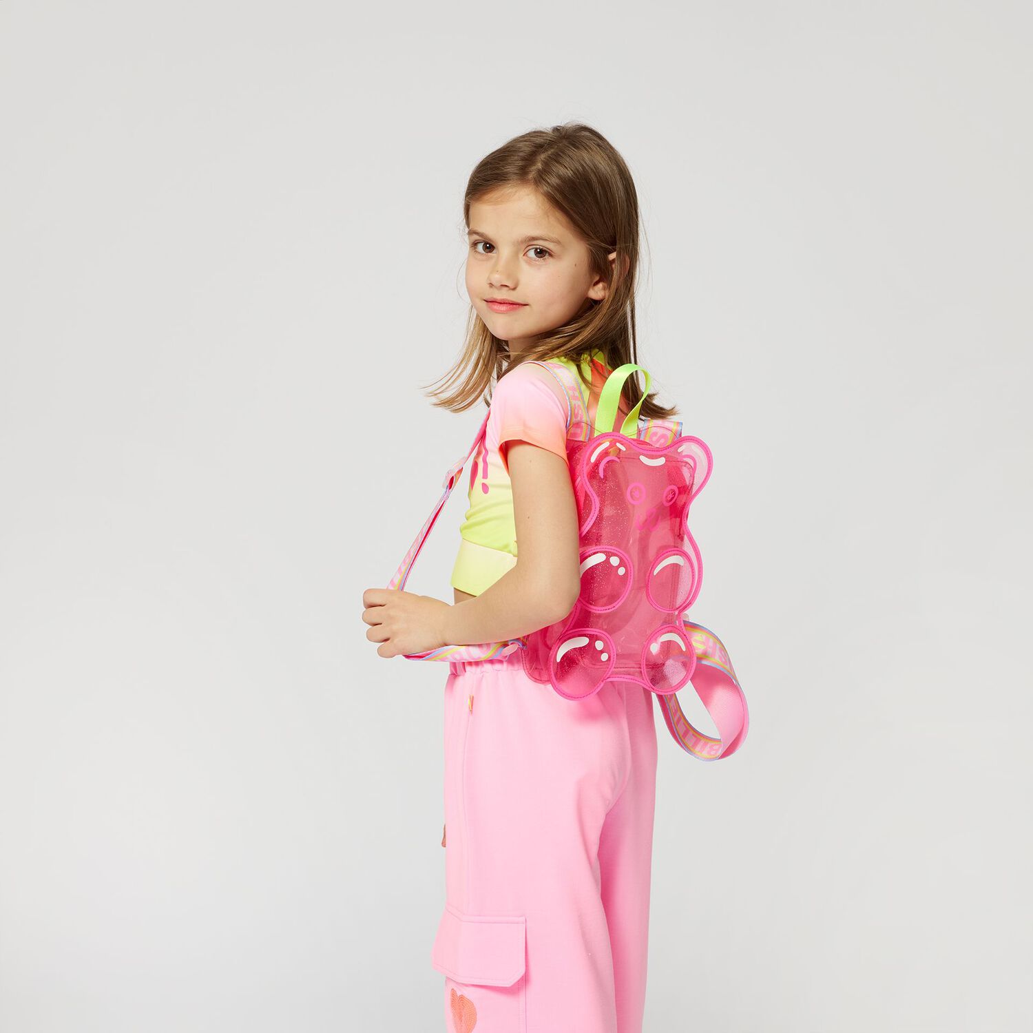 حقيبة ظهر بنات شفافة على شكل دب بالون الوردي , 1, hi-res