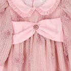 Girls Pink Bow & Flowers Dress, 1, hi-res