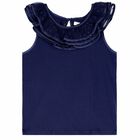 تيشيرت قطن باللون الكحلى للبنات, 1, hi-res