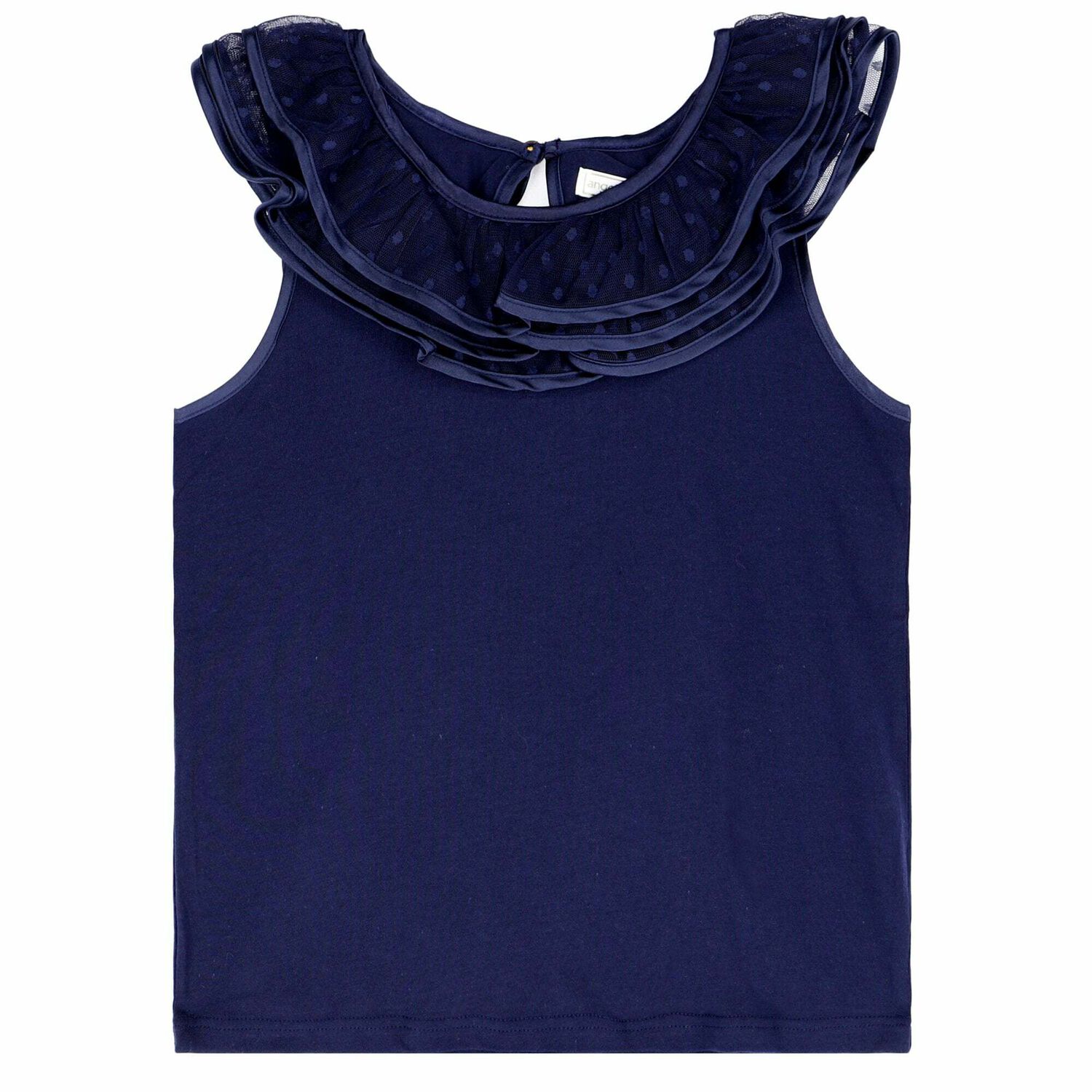 تيشيرت قطن باللون الكحلى للبنات, 1, hi-res