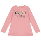 طقم ليغنز بنات بطبعة تيدي باللون الوردي والأسود, 1, hi-res